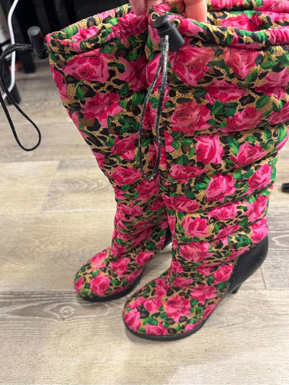 Betsyville by Betsy Johnson Women's Quilted Floral Winter Boots - Pink Rose